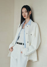Women's Beige Denim Jacket